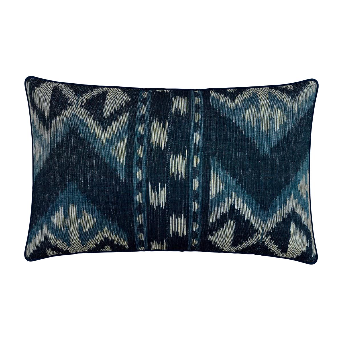 Bedeck of Belfast Dhaka Cushion, Blue Chambray – image 1