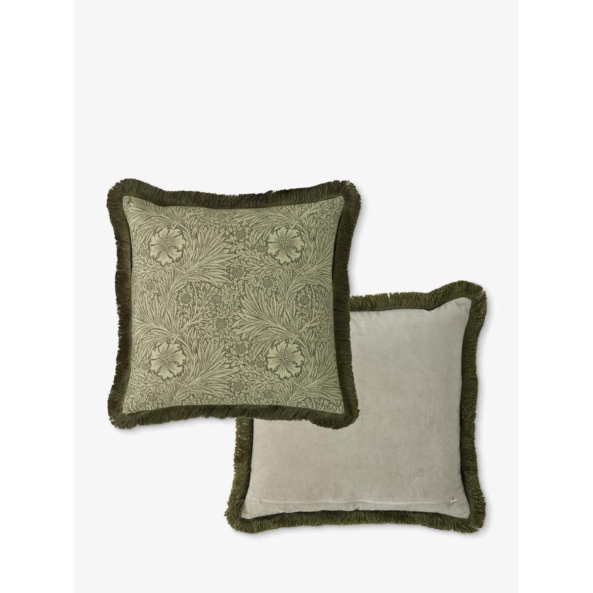 William Morris At Home Marigold Square Cushion, Olive – image 3