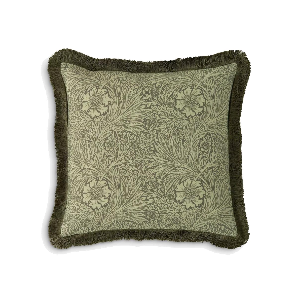 William Morris At Home Marigold Square Cushion, Olive – image 1