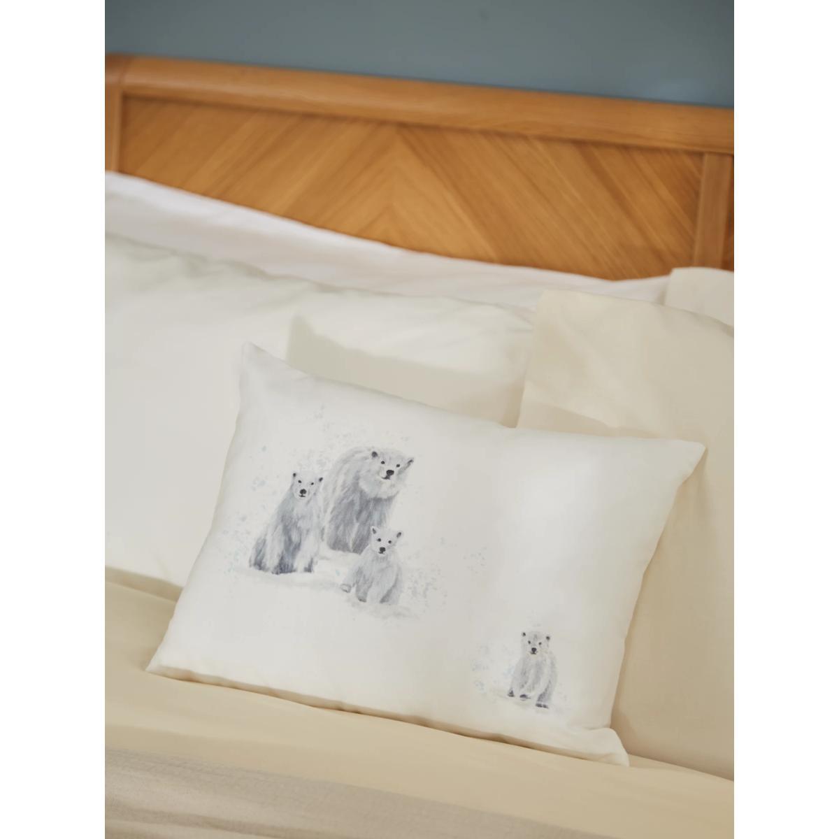 John Lewis & Partners Polar Bear Cushion, White – image 2