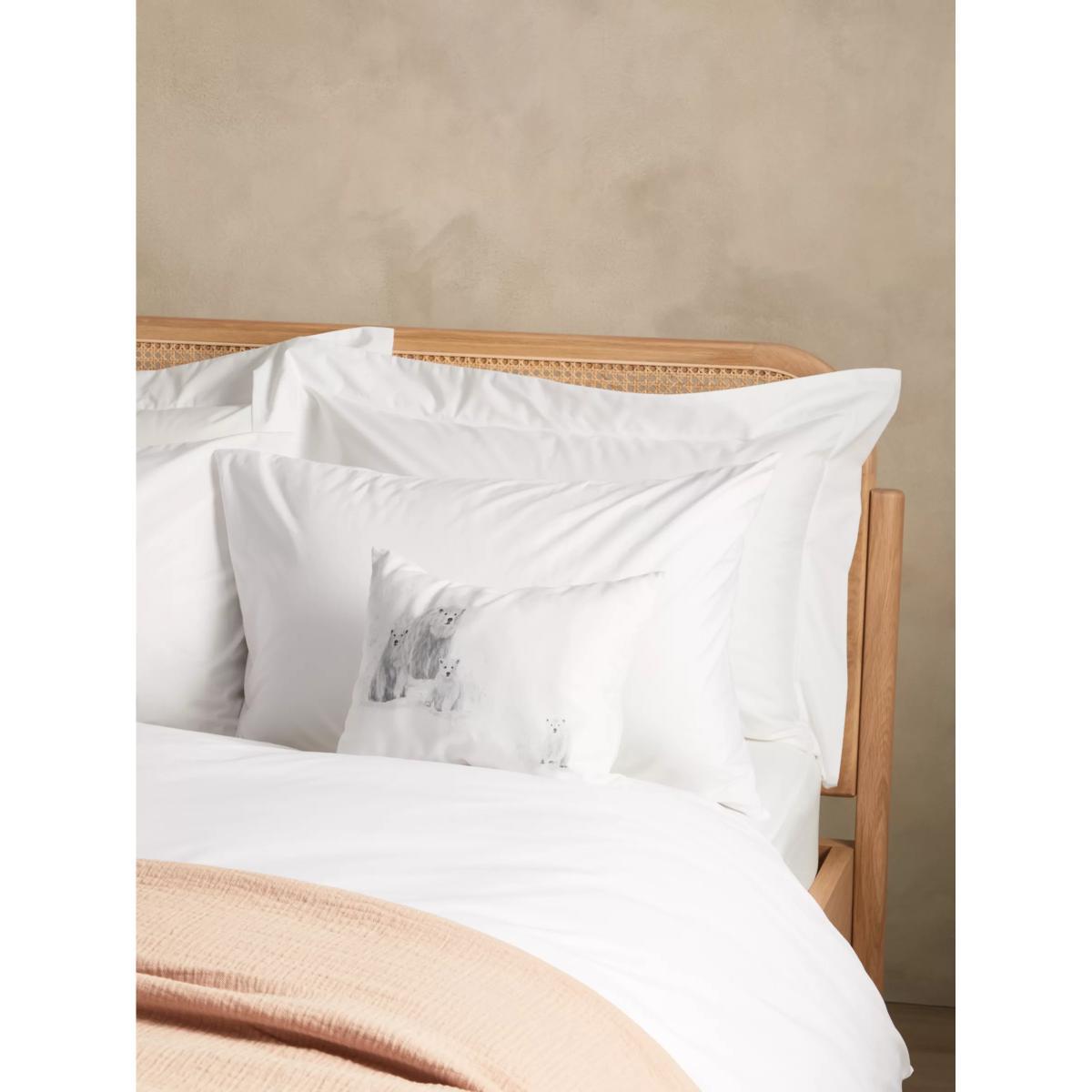 John Lewis & Partners Polar Bear Cushion, White – image 3