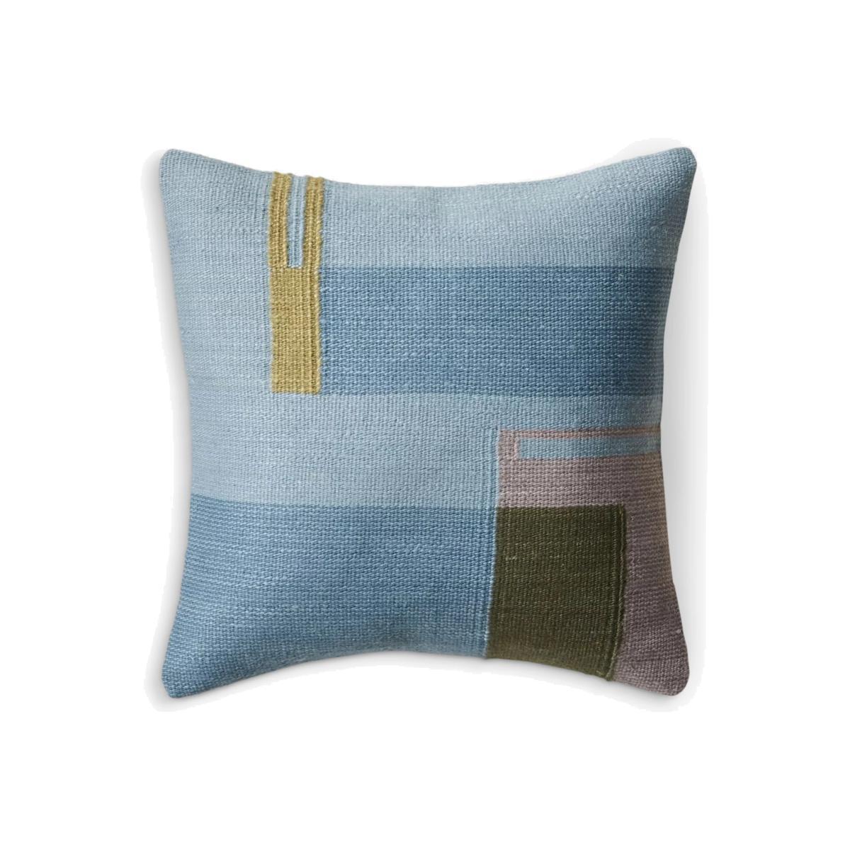 west elm Soft Colourblock Cushion, Ocean