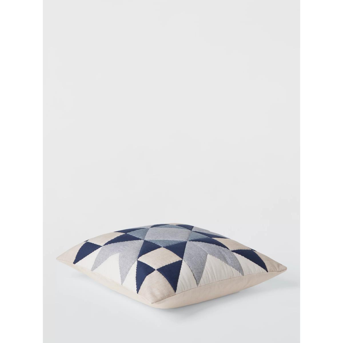 John Lewis Quilted Star Cushion, Navy – image 3
