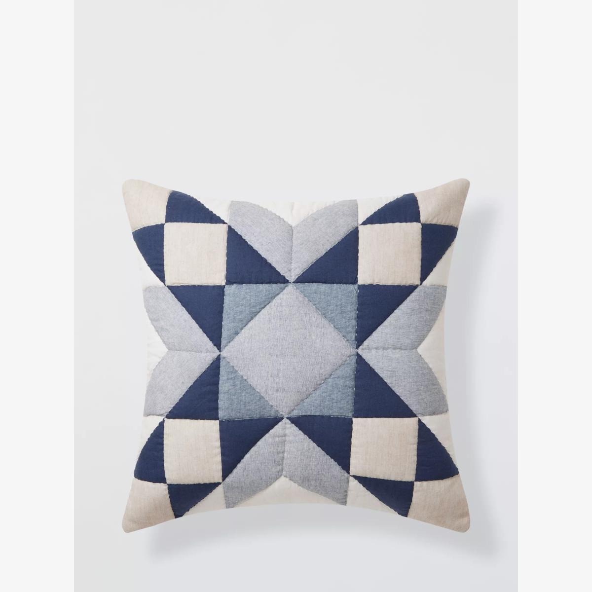 John Lewis Quilted Star Cushion, Navy – image 1