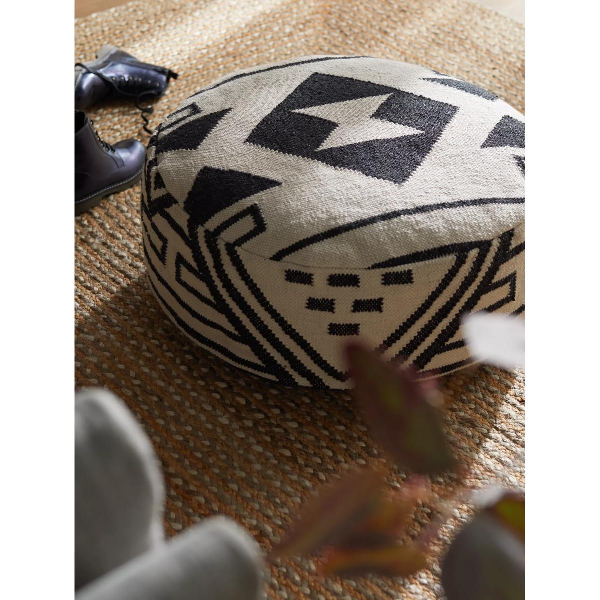 John Lewis Benito Outdoor Pouffe, Natural/Black – image 2