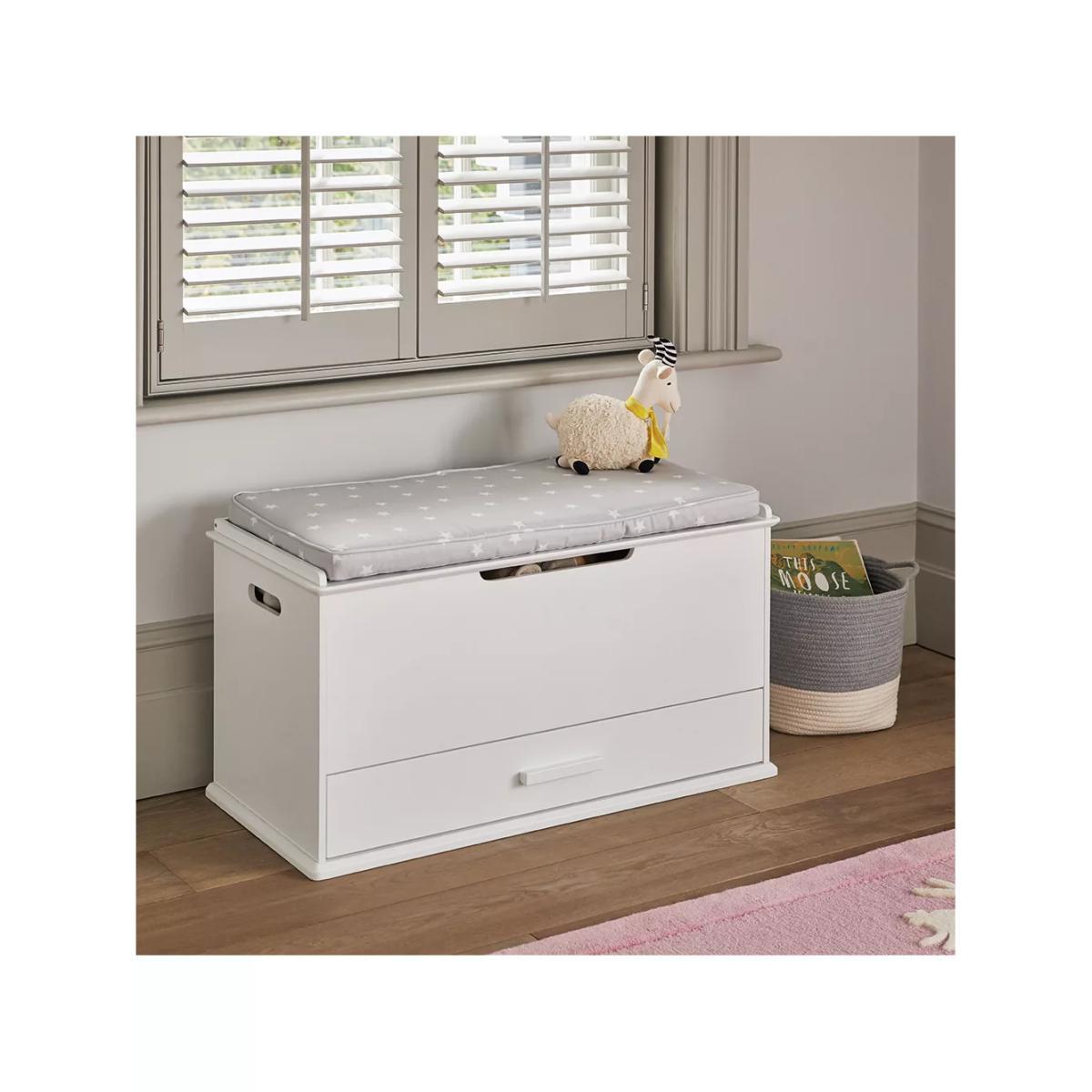 Great Little Trading Co Poppins Toy Chest Cushion, Grey Stardust – image 2