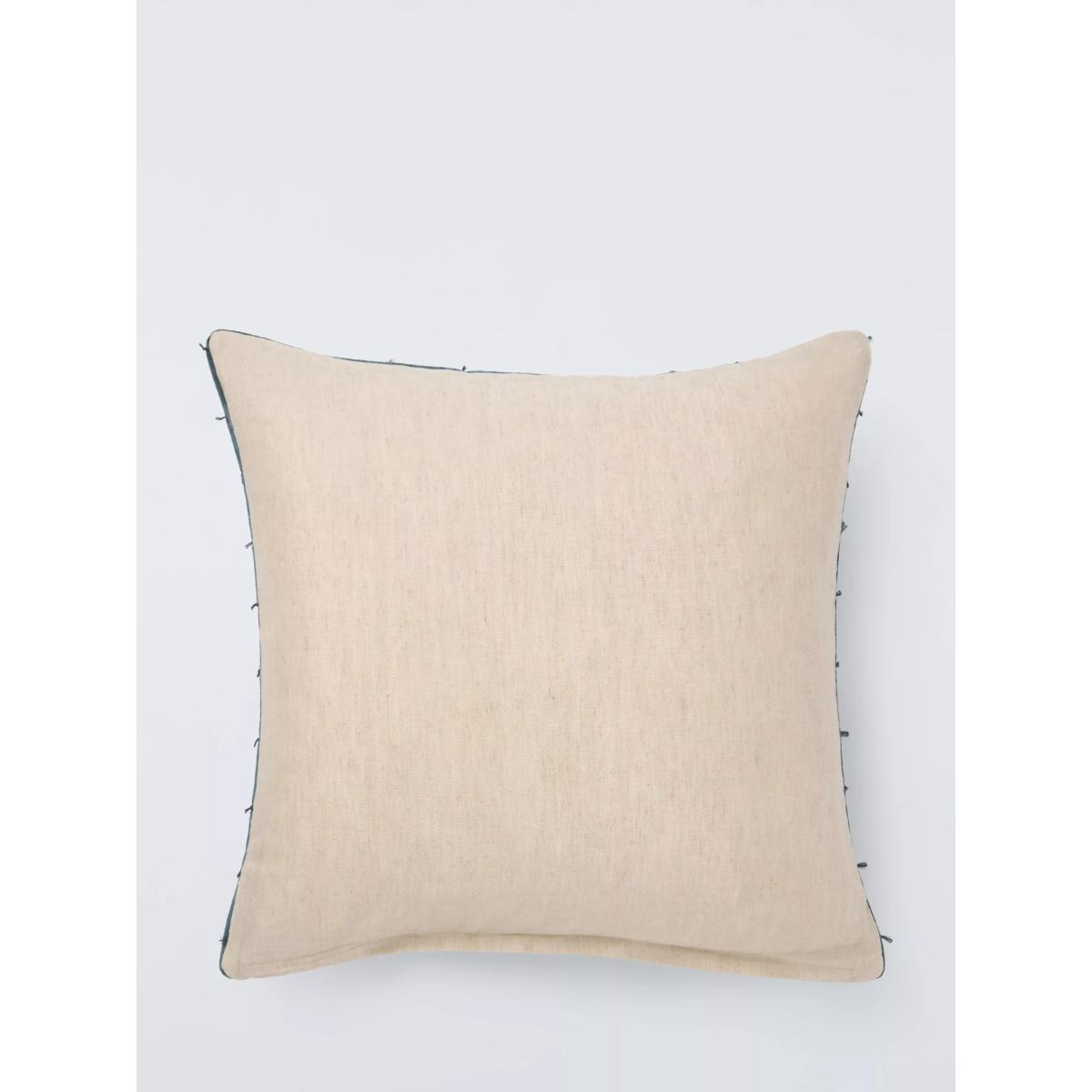 John Lewis Tassel Velvet Cushion, Teal – image 2