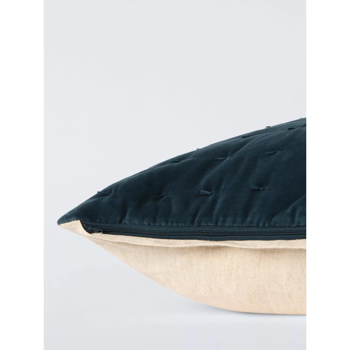 John Lewis Tassel Velvet Cushion, Teal – image 4