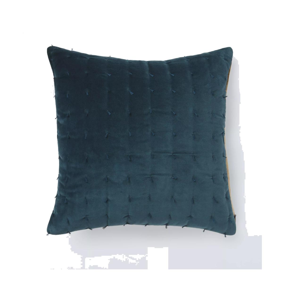 John Lewis Tassel Velvet Cushion, Teal – image 1