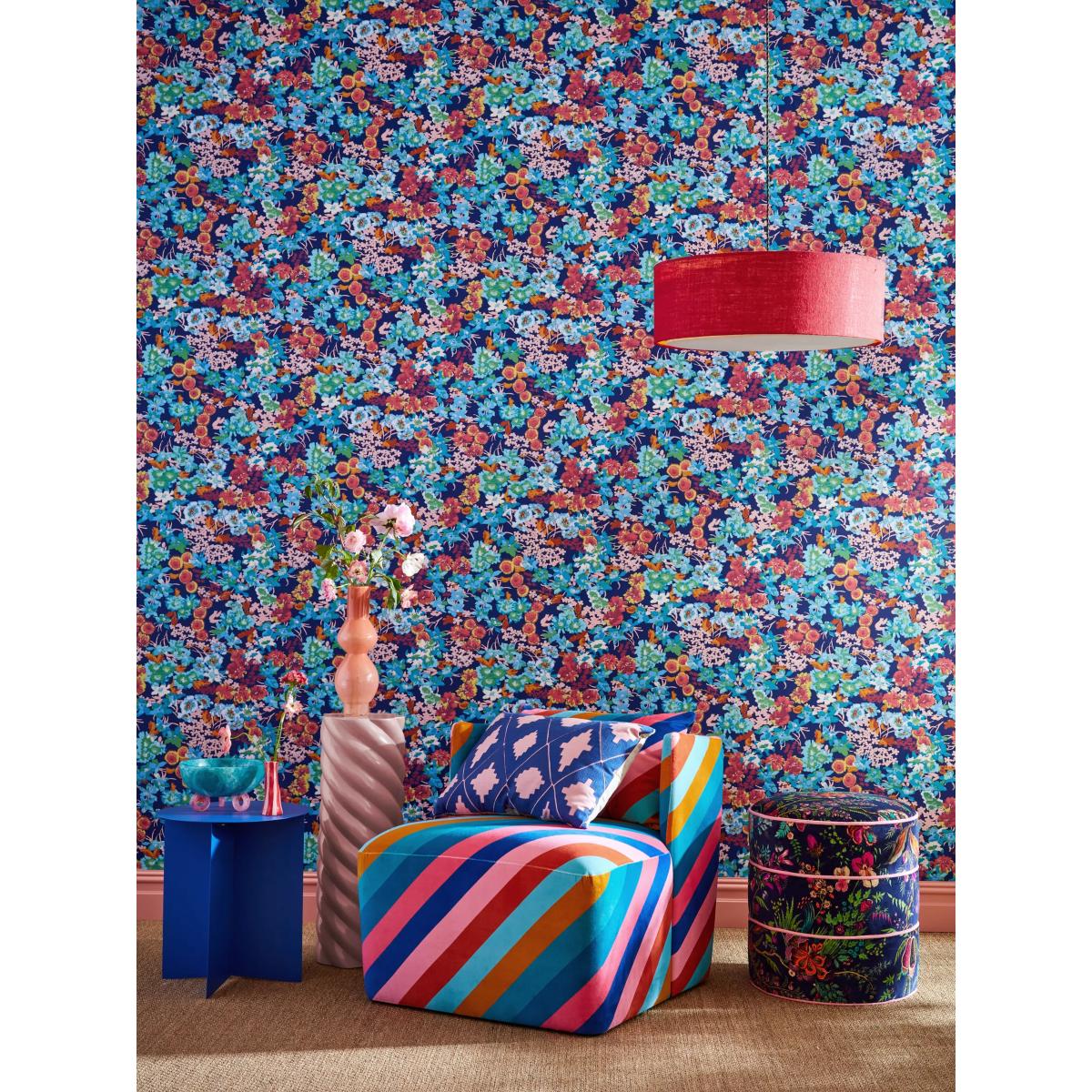 Harlequin x Sophie Robinson Garden Terrace Cushion, Lapis/Rose – image 4