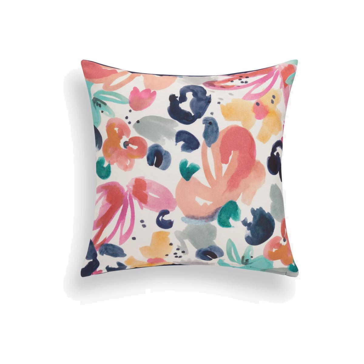 John Lewis Ink Floral Indoor/Outdoor Cushion, Multi – image 1
