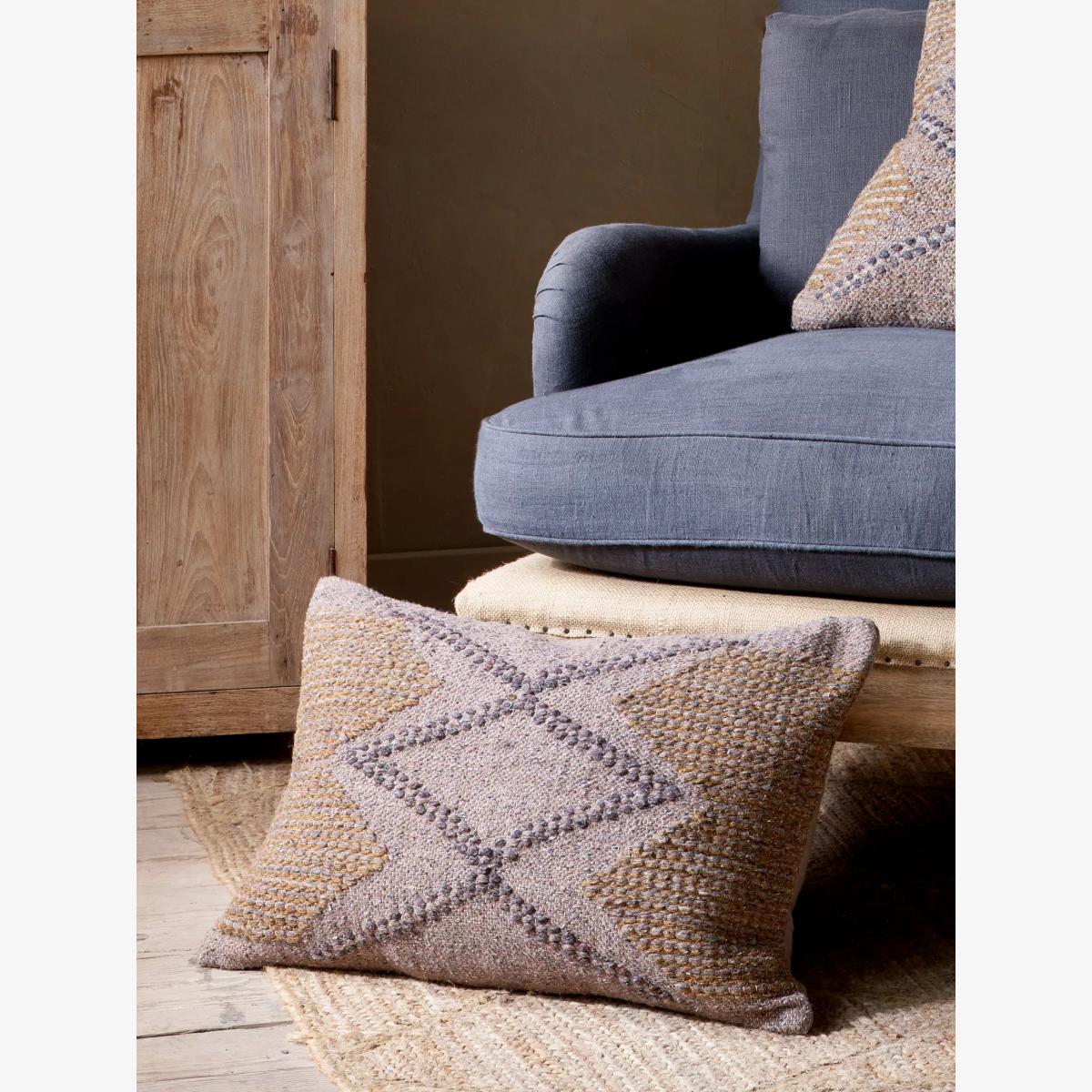 Nkuku Telami Rectangular Wool Cushion Cover, Multi – image 1