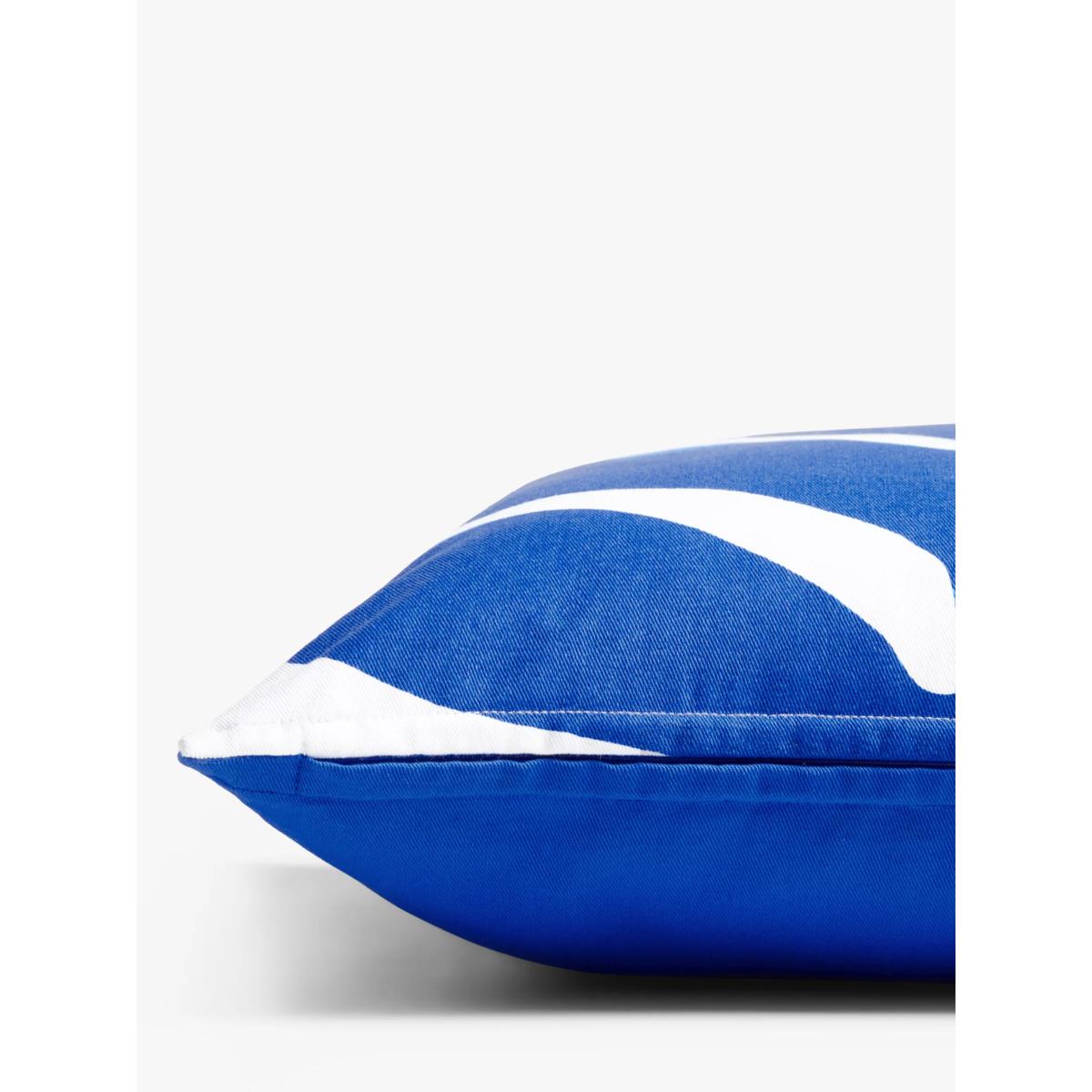 John Lewis ANYDAY Colour Block Leaf Garden Cushion, White/Cobalt – image 3