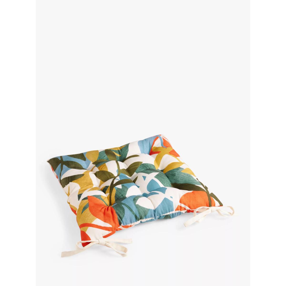 John Lewis Orangery Leaf Seat Pad, Multi – image 2