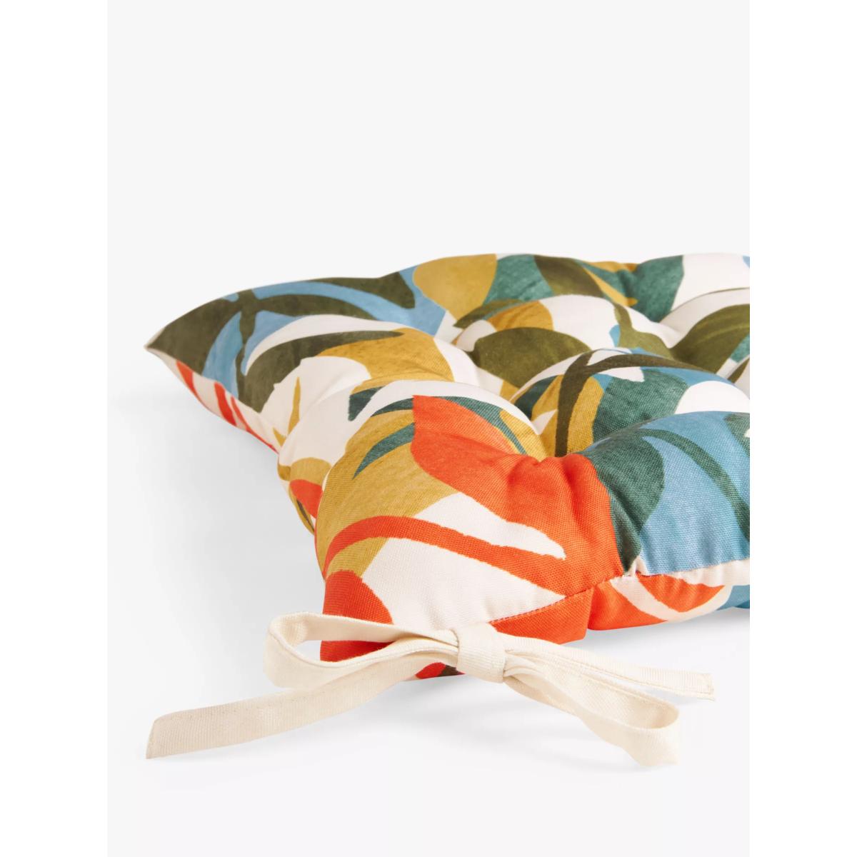 John Lewis Orangery Leaf Seat Pad, Multi – image 3