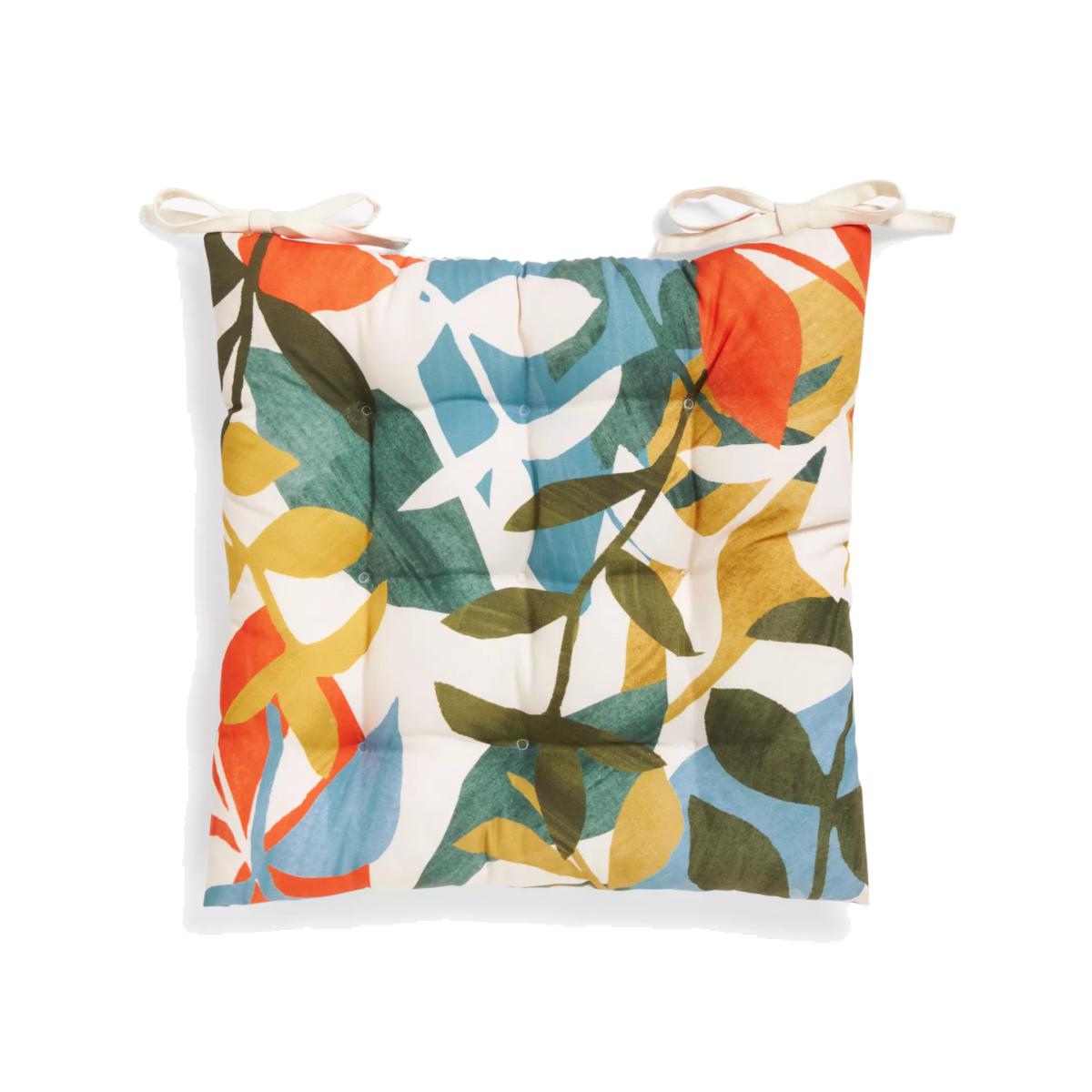 John Lewis Orangery Leaf Seat Pad, Multi – image 1