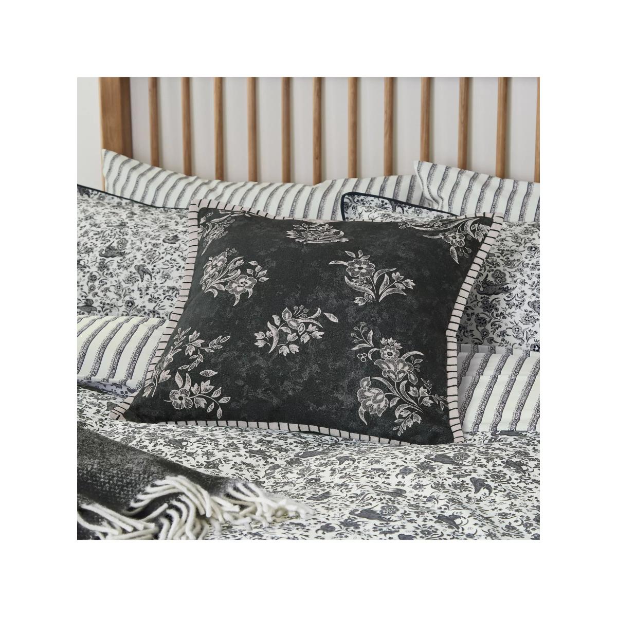 Burleigh x Bedeck Regal Peacock Cushion, Grey Charcoal – image 2