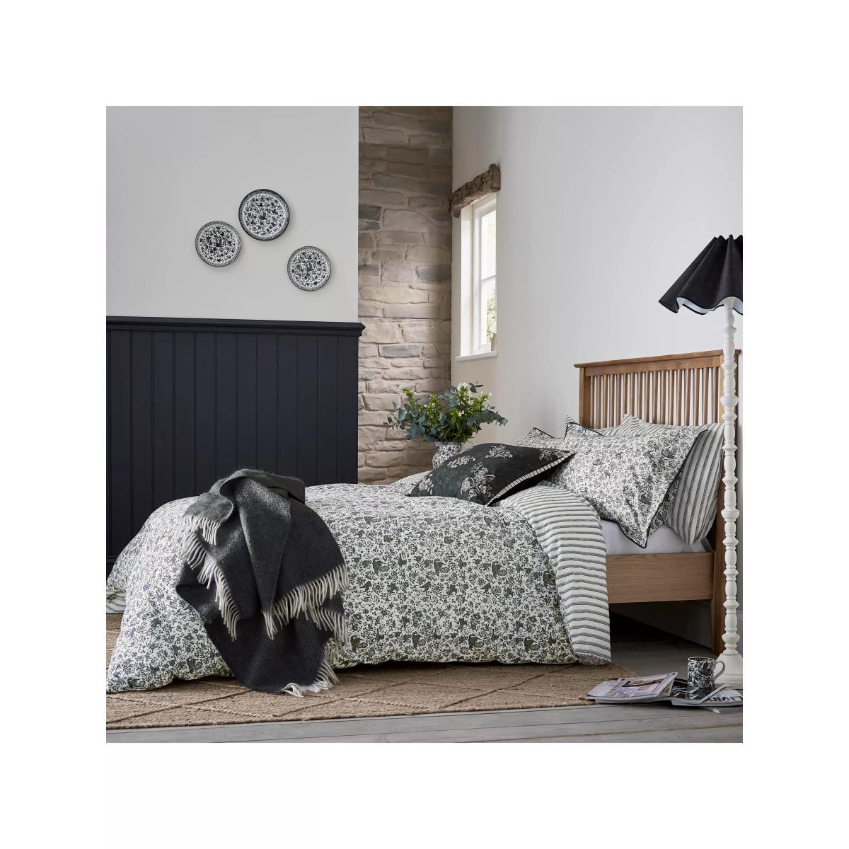 Burleigh x Bedeck Regal Peacock Cushion, Grey Charcoal – image 4