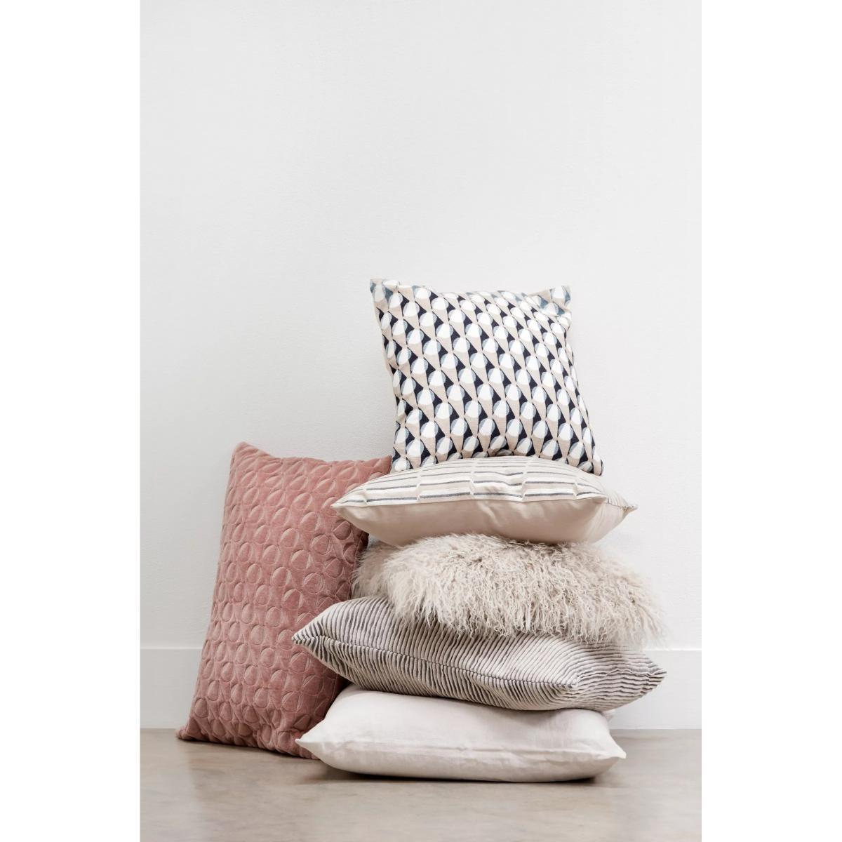 John Lewis & Partners Eave Embroidery Cushion, Navy / Grey – image 4