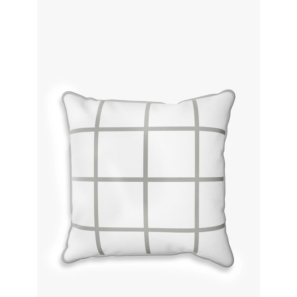 John Lewis & Partners Window Pane Check Print Garden Cushion, 43 x 43cm – image 2