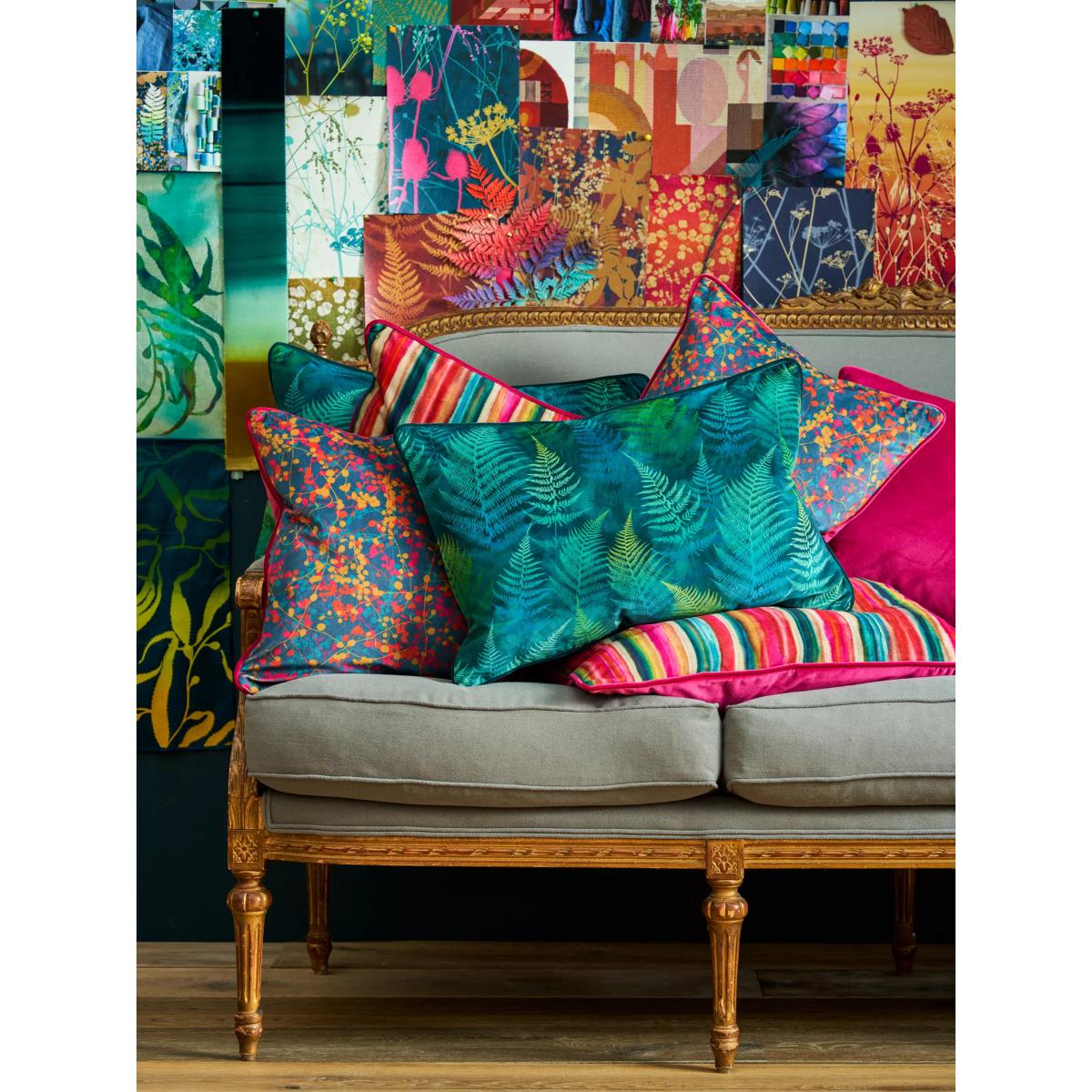 Clarissa Hulse Woodland Fern Cushion, Blue – image 2