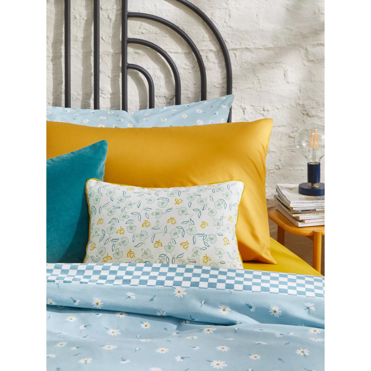 John Lewis ANYDAY Ditsy Floral Reversible Cushion, Yellow/Multi – image 3