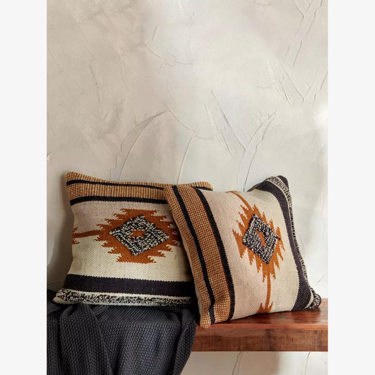 Nkuku Tussi Mara Cushion Cover, Mustard/Grey – image 1