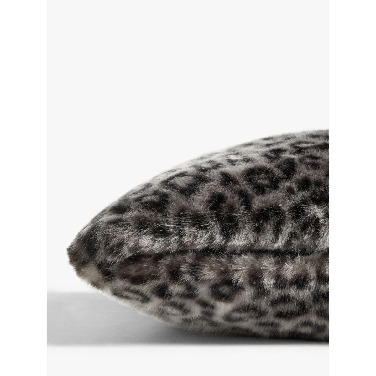 John Lewis & Partners Faux Fur Cushion, Arctic Ocelot – image 2