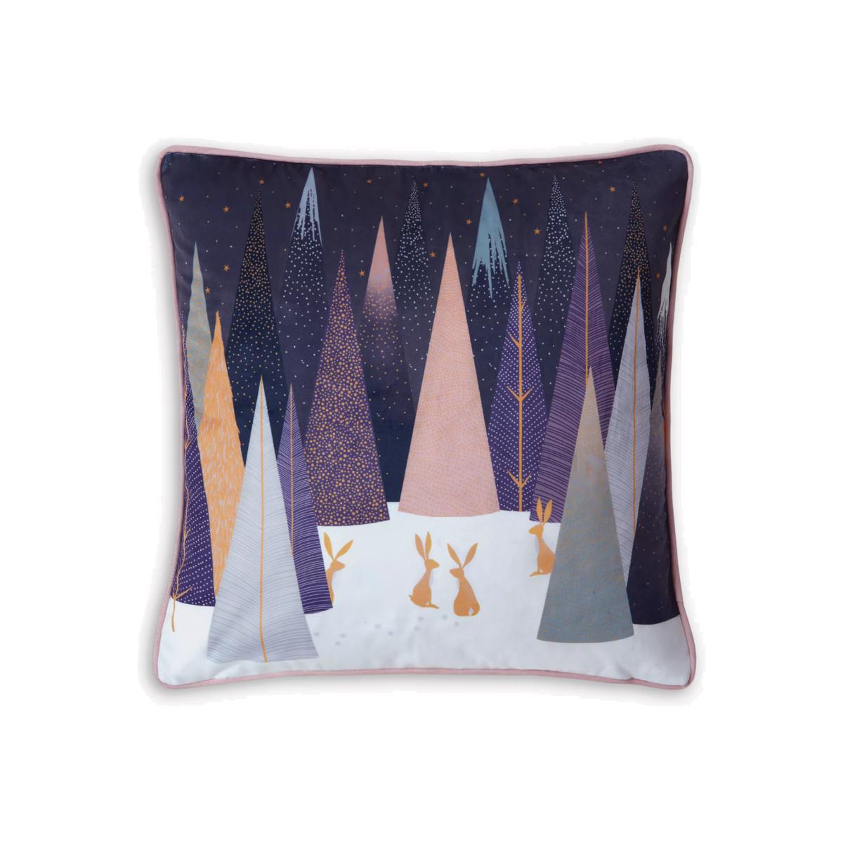 Sara Miller Snow Hare Cushion, Midnight