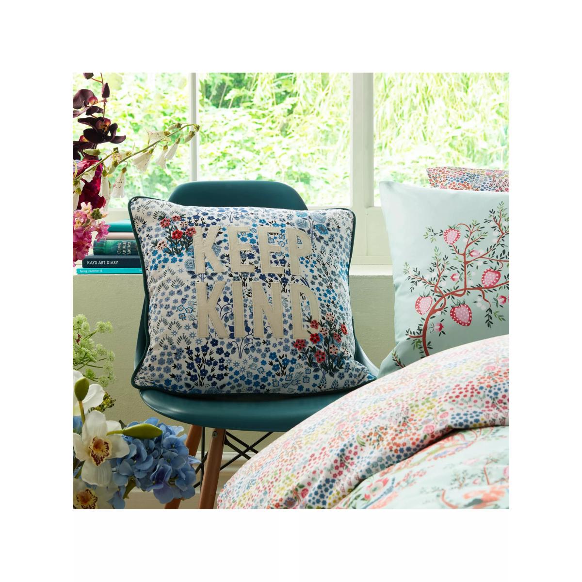 Cath Kidston Keep Kind Cushion, Blue – image 2