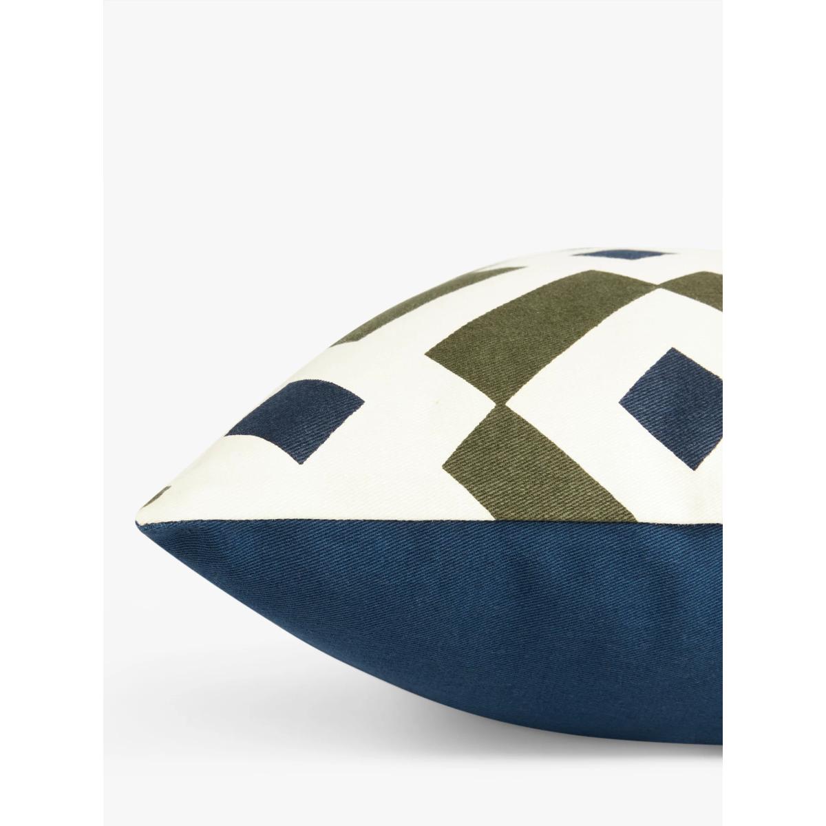John Lewis Diagonal Check Indoor/Outdoor Cushion, Avocado – image 3