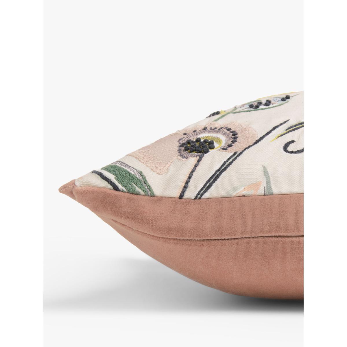 John Lewis & Partners Pea Blossom Floral Cushion, Natural – image 3