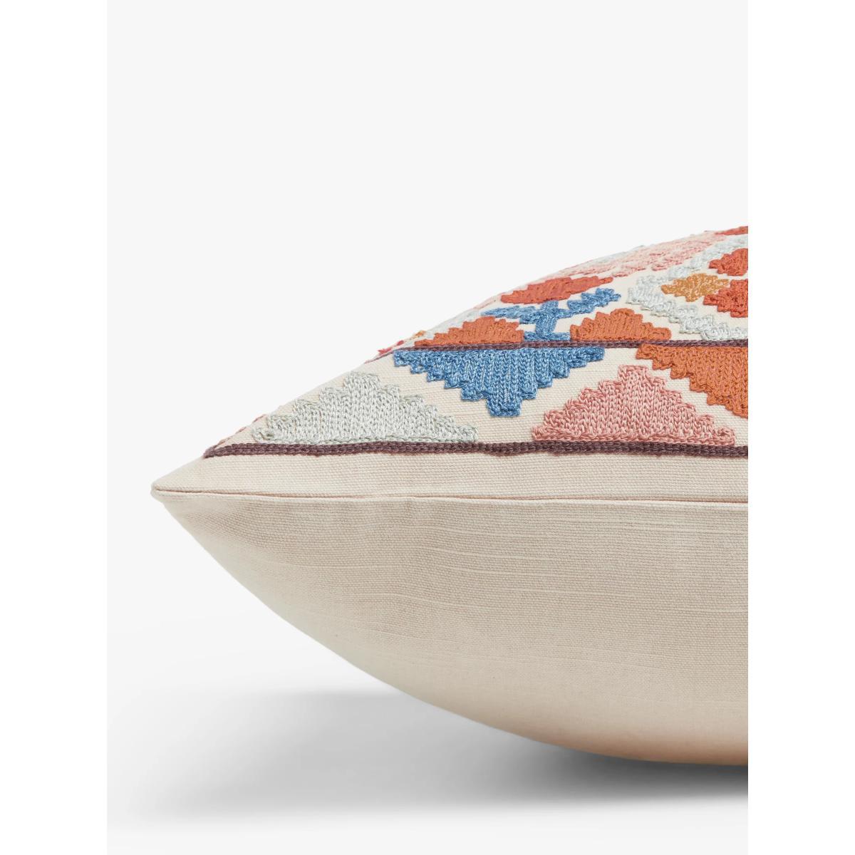 John Lewis & Partners Embroidered Ikat Cushion, Ecru – image 3