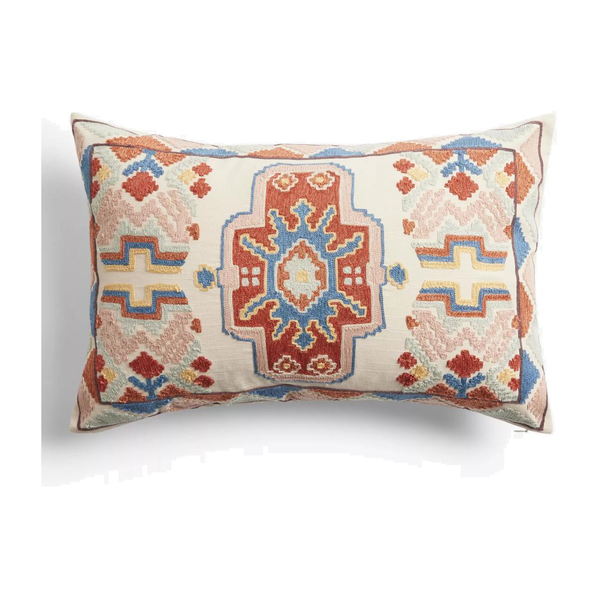John Lewis & Partners Embroidered Ikat Cushion, Ecru – image 1