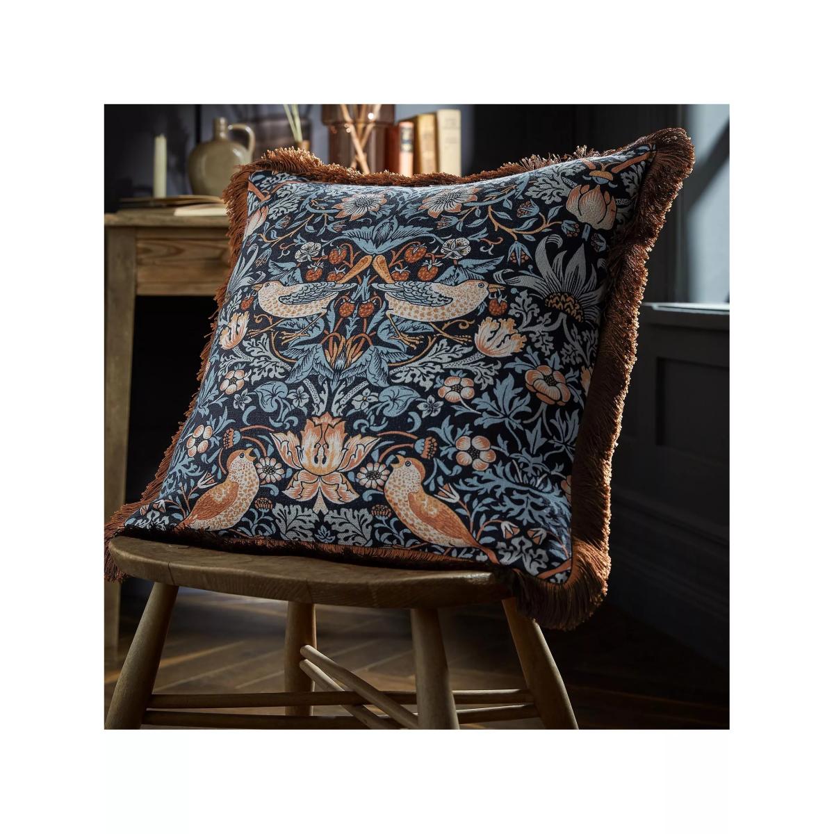 William Morris At Home Strawberry Thief Square Cushion – image 4