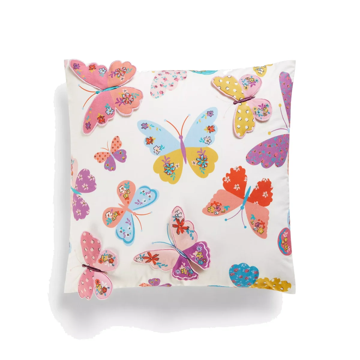 little home at John Lewis Butterflies 3D Cushion, Multi – image 1