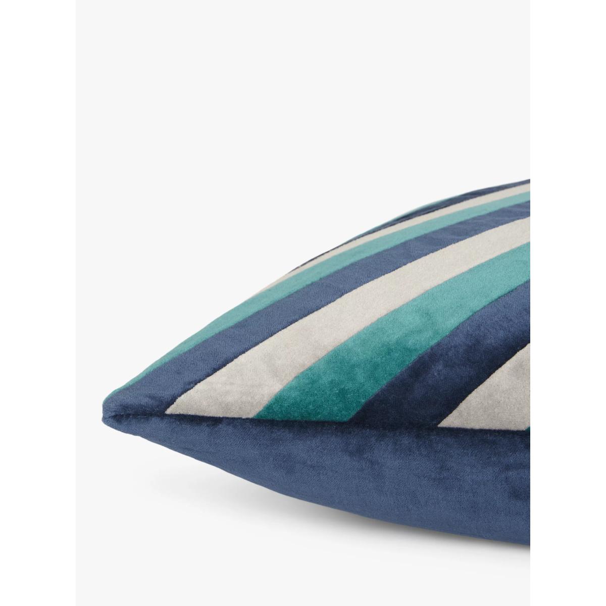 John Lewis Patchwork Chevron Cushion, Blue – image 3