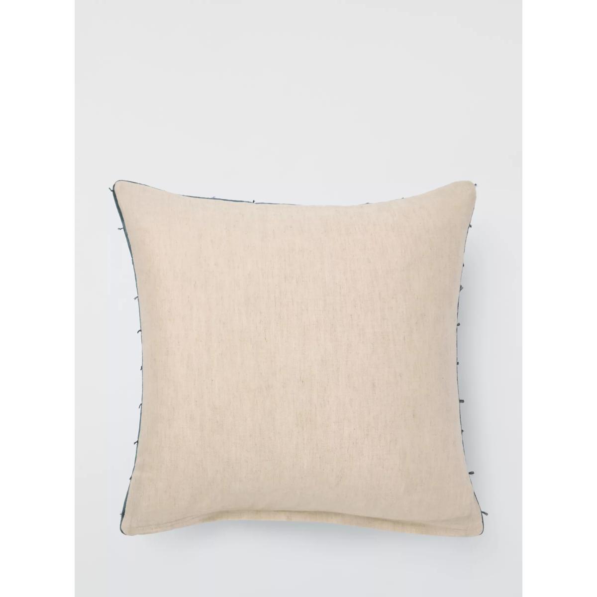 John Lewis Tassel Velvet Cushion, Teal – image 3