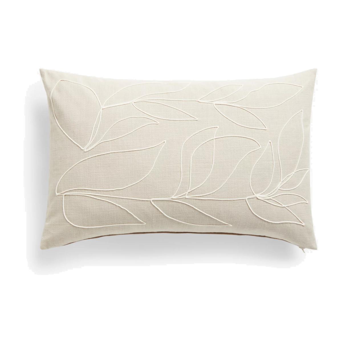 John Lewis Linear Leaf Cushion, Putty – image 1