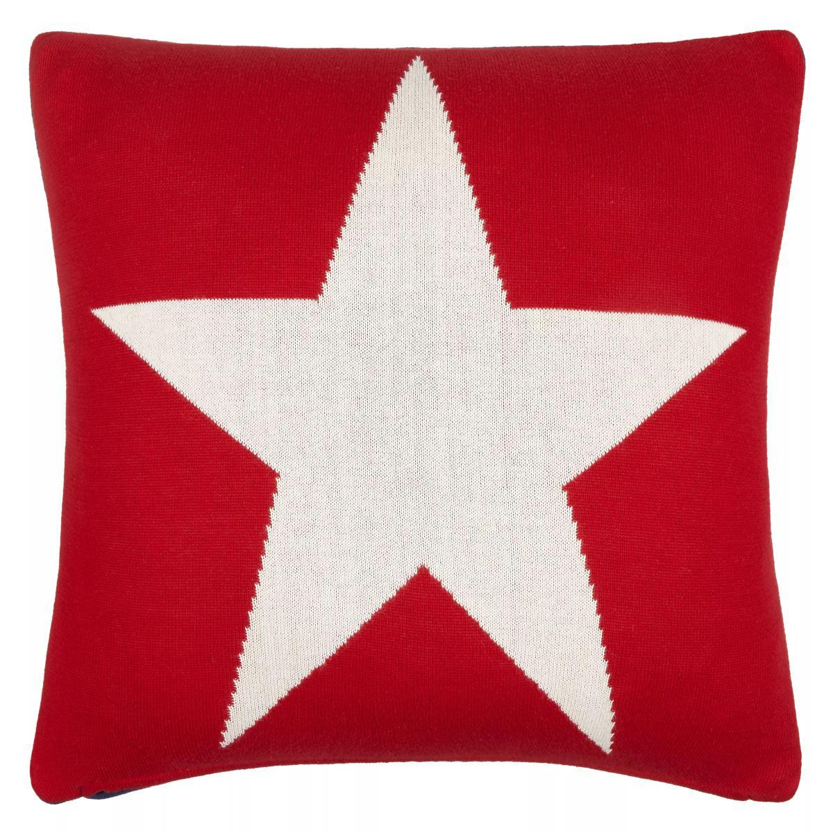 little home at John Lewis Stars & Stripes Cushion, Red/Blue – image 3
