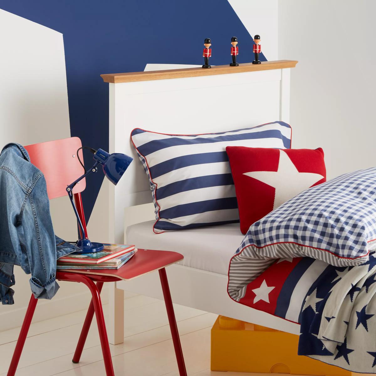 little home at John Lewis Stars & Stripes Cushion, Red/Blue – image 4