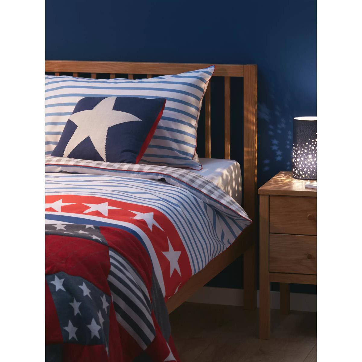 little home at John Lewis Stars & Stripes Cushion, Red/Blue – image 5