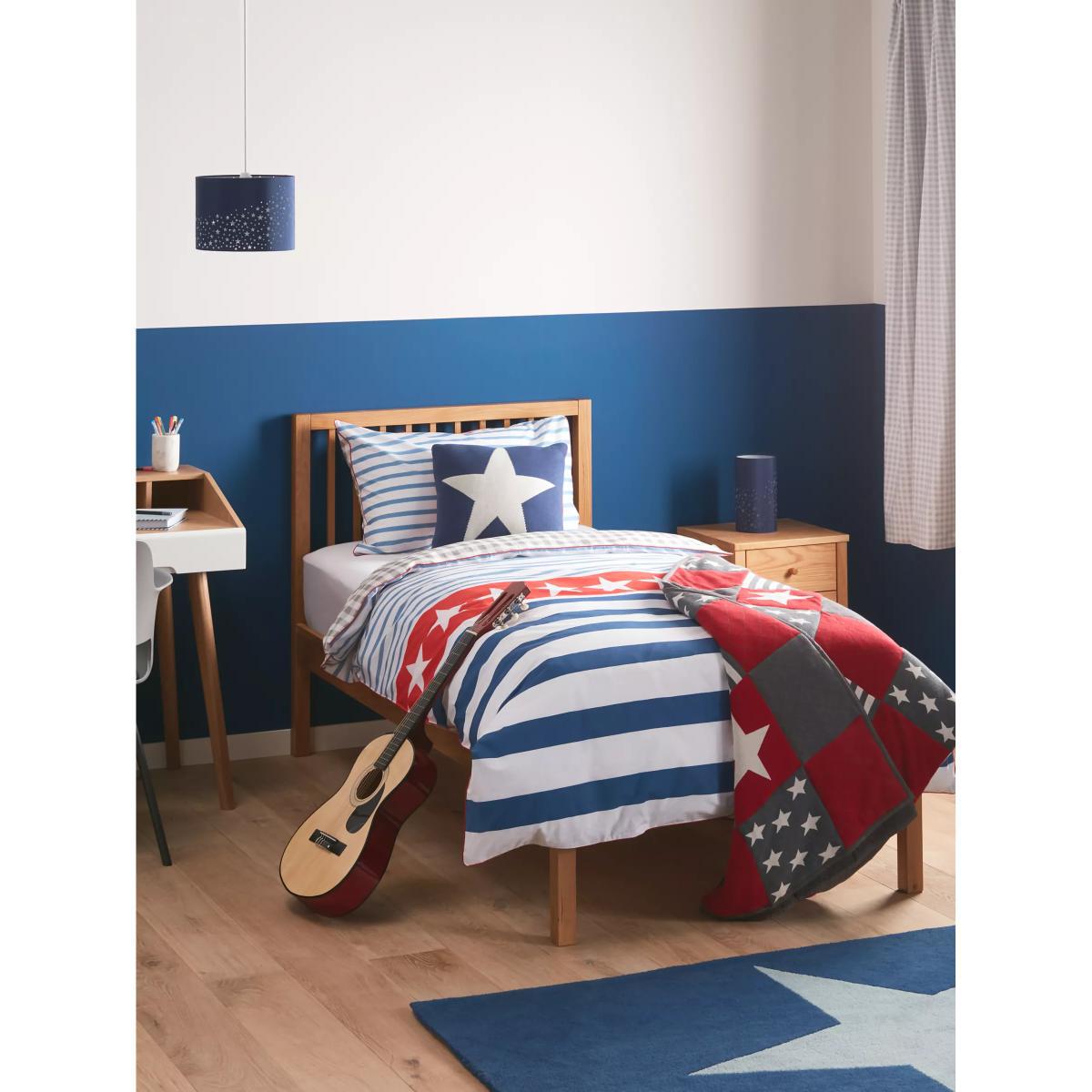 little home at John Lewis Stars & Stripes Cushion, Red/Blue – image 6
