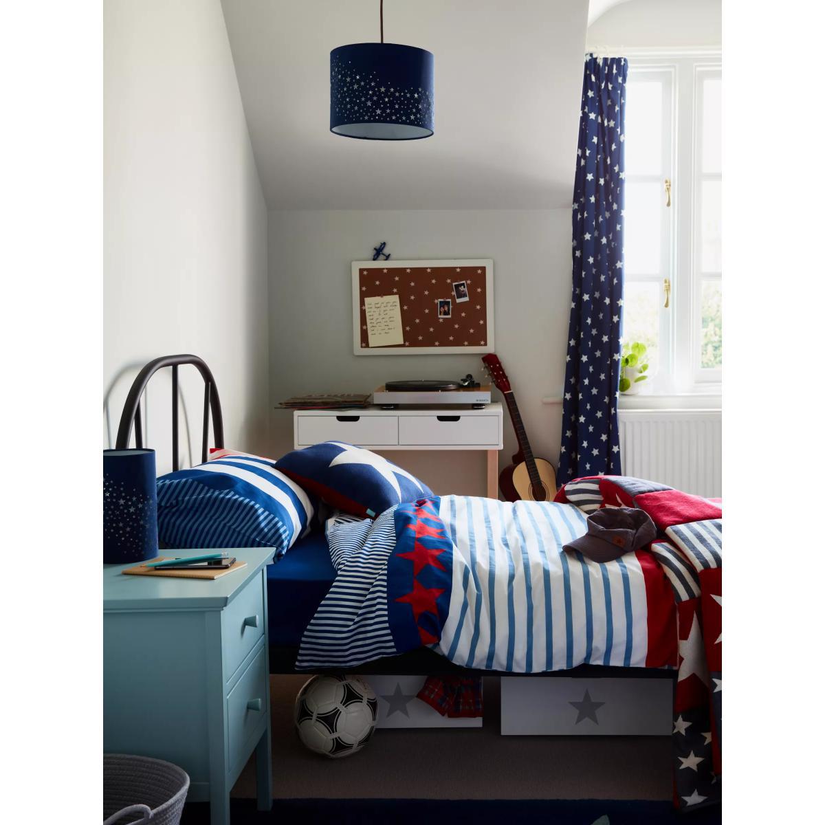little home at John Lewis Stars & Stripes Cushion, Red/Blue – image 9