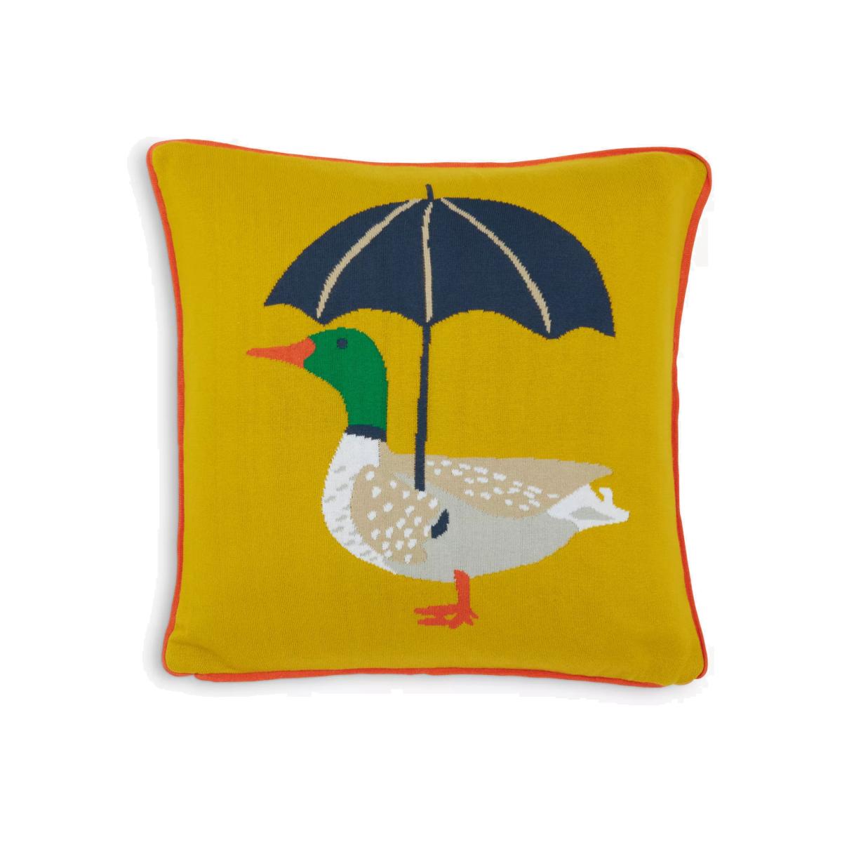 Joules Duck's March Cushion, Gold – image 1