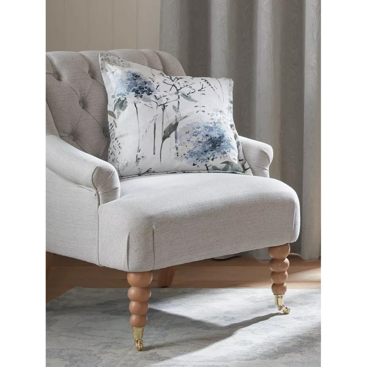 Laura Ashley Pallington Bloom Square Cushion, Smoke Blue – image 2