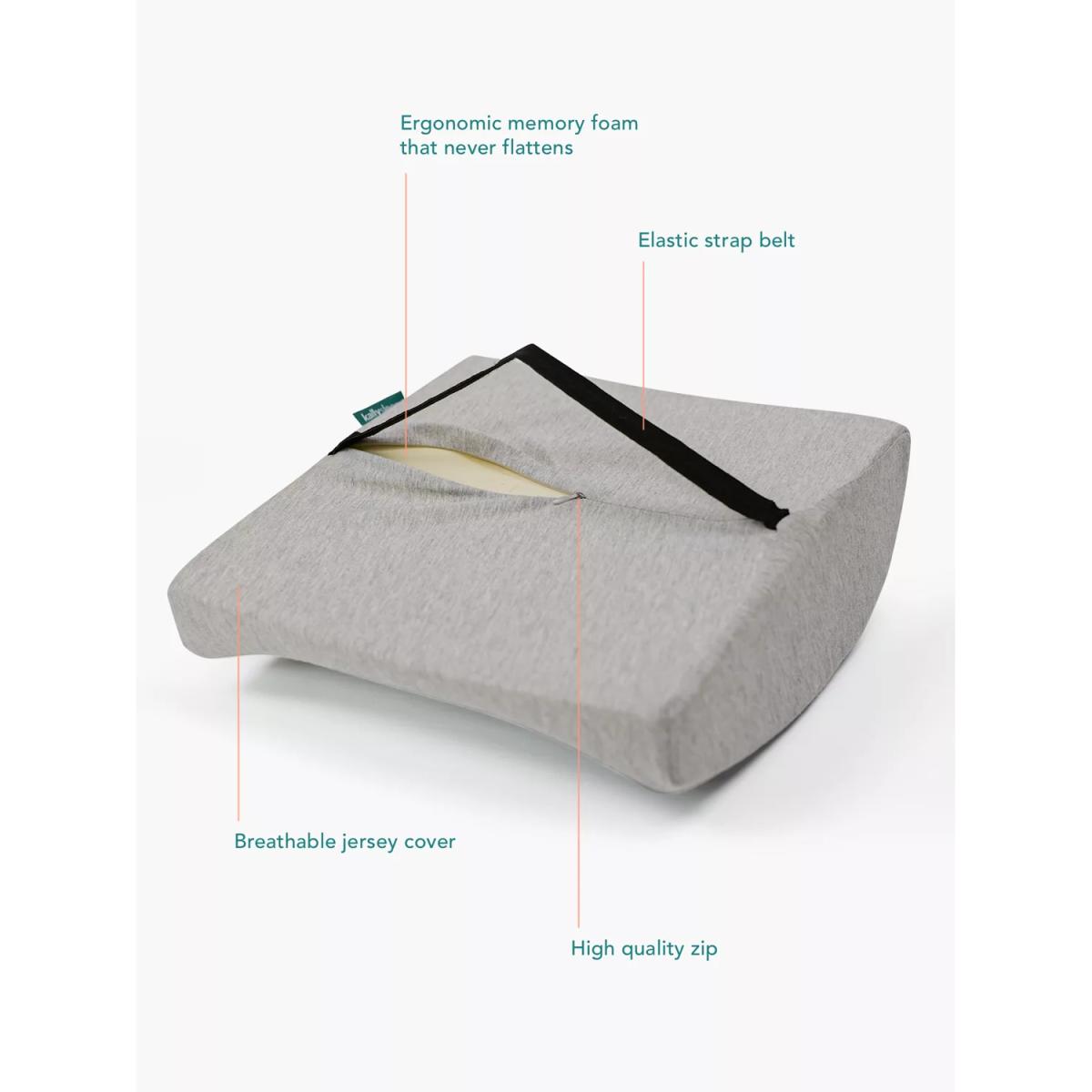 Kally Sleep Lumbar Back Support Cushion, Grey, Medium/Firm – image 4
