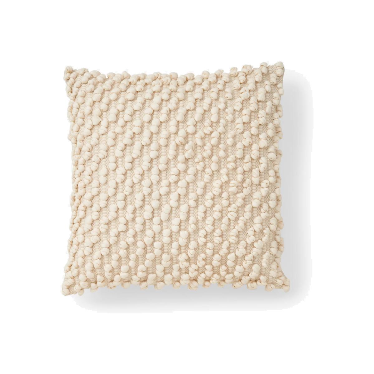 Truly Knotted Square Cushion, Ecru – image 1