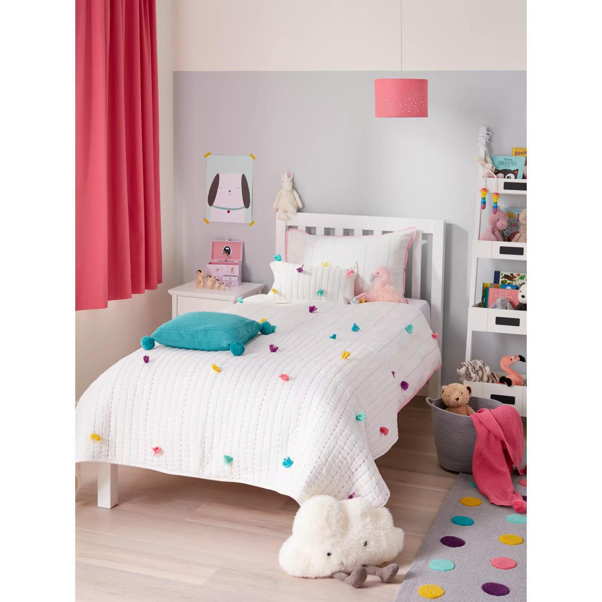 little home at John Lewis Pom Pom Cushion, Multi – image 4