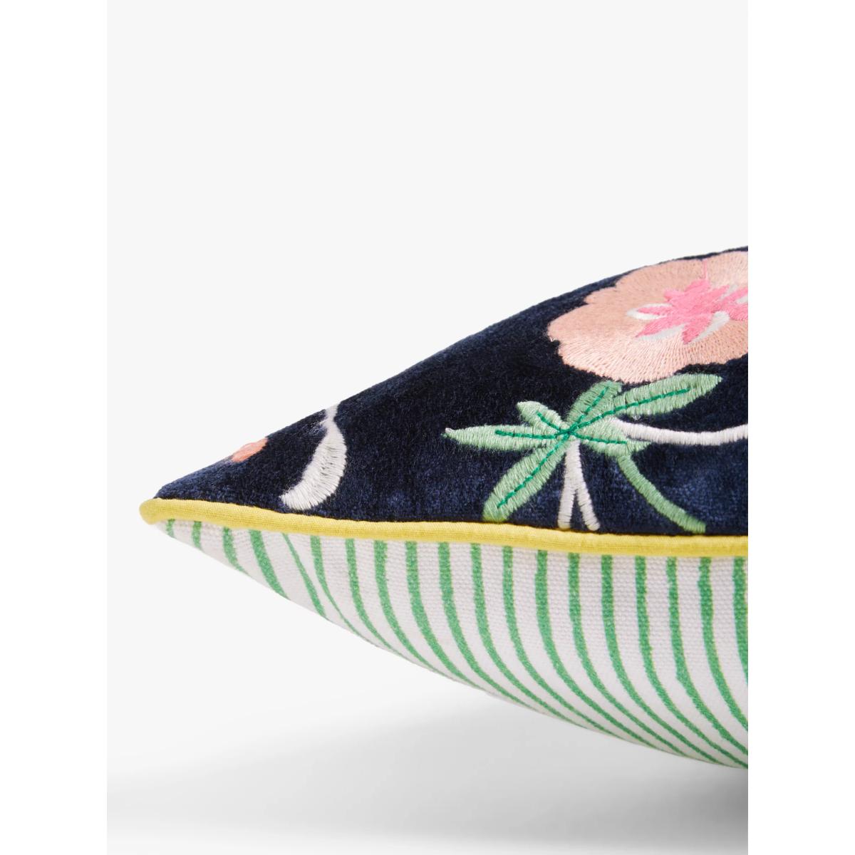 John Lewis Woodland Sorrel Velvet Cushion, Multi – image 3